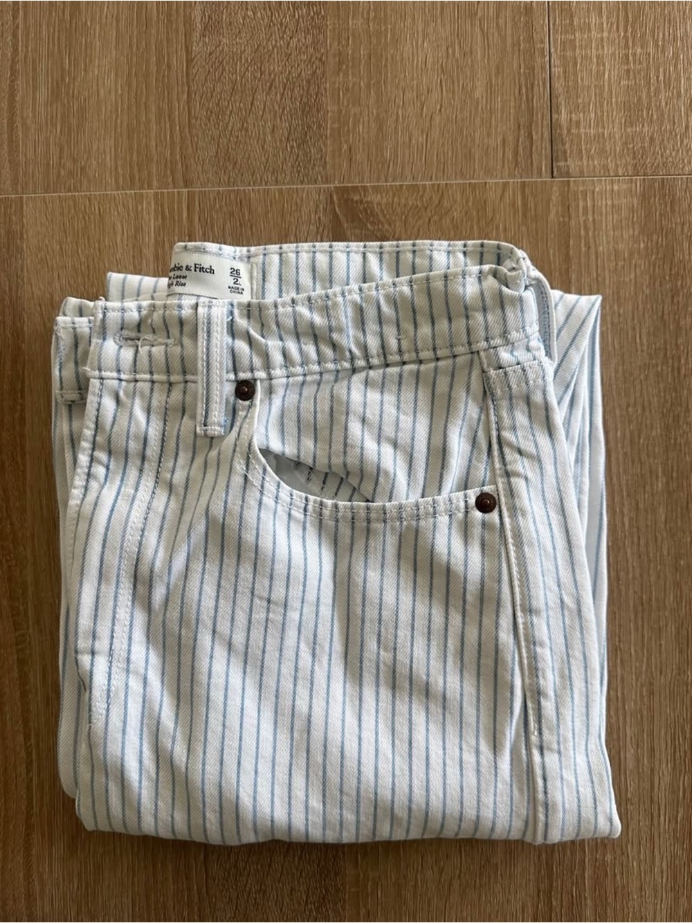 Abercrombie & Fitch Light Blue Pinstripe Women’s Jeans